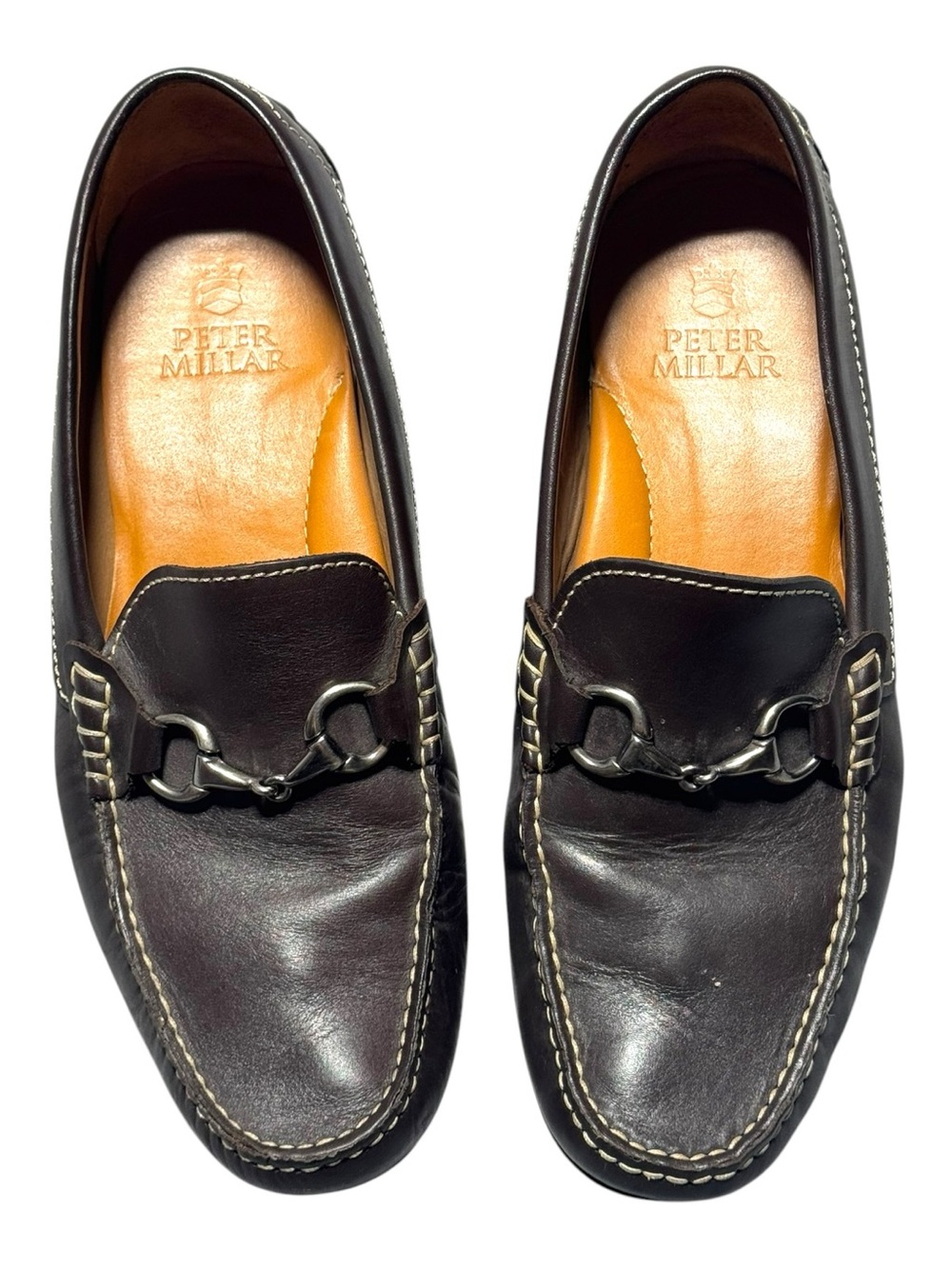 Peter Millar Men’s 9 Dark Brown Leather Bit Loafers